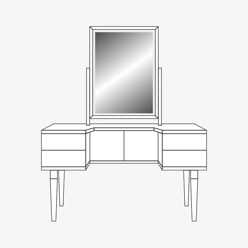 Dressing Table 2 Drawers - Grey