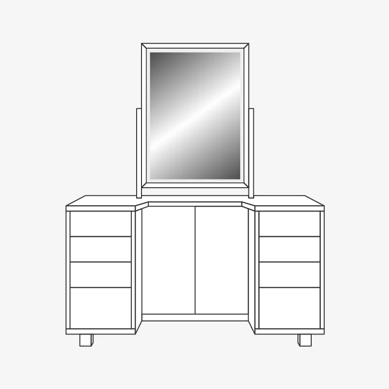 Dressing Table 4 Drawers - Grey